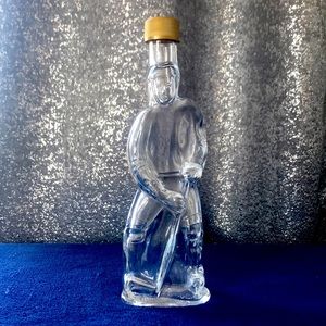 Glass Hockey Player Bottle